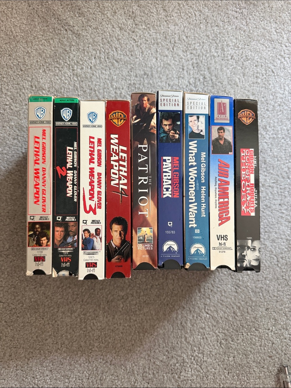 vintage Mel Gibson feature films on VHS tape